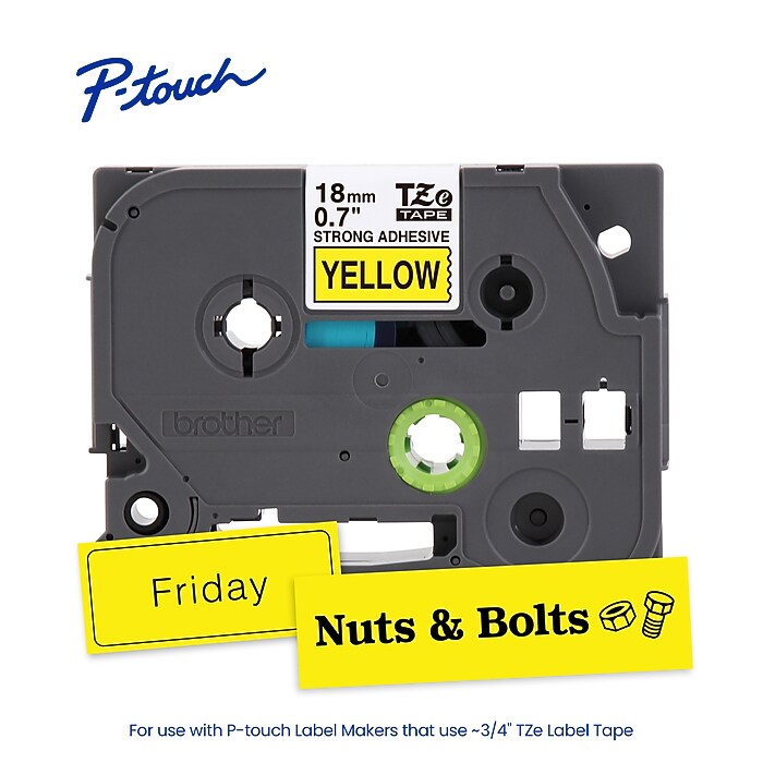 Brother P-touch Strong Adhesive Laminated Label Tape, ~3/4