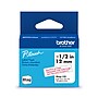 Brother P-touch Btag Label Tape, 1/2" x 13.1' (12mm x 4m), Red on Clear (BTAG132)~#|#~F077450A-B079-4BE8-AE1EF10615F7F42C_sc7