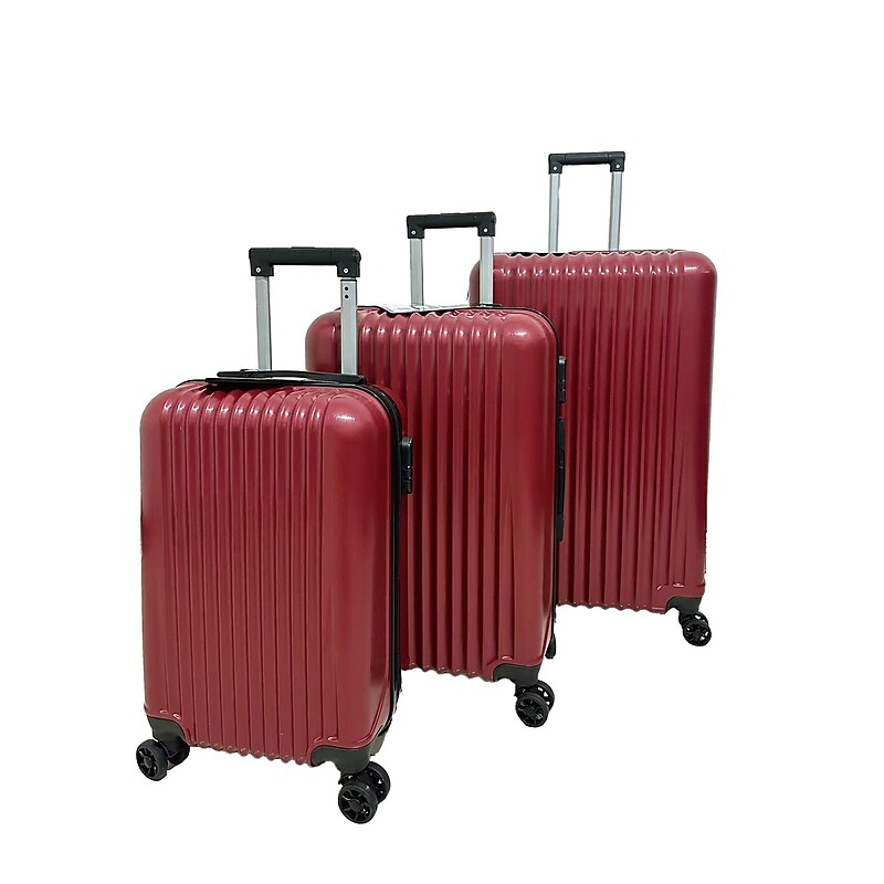 TUCCI FORTE Banda 3-Piece Hardside Spinner Luggage Set, TSA Checkpoint Friendly, Red (F0002-03PC-RED) image 1