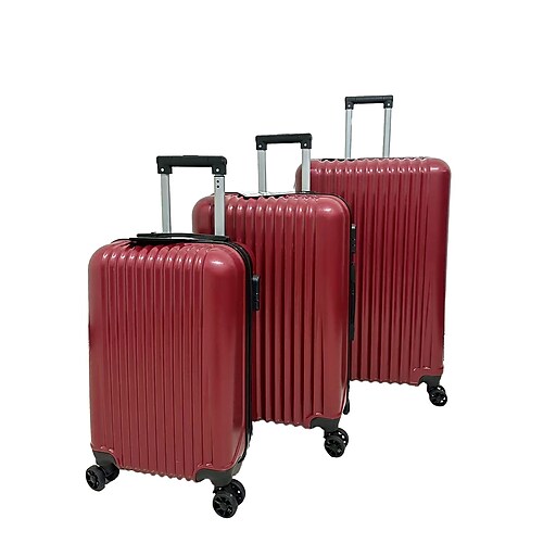 TUCCI FORTE Banda 3-Piece Hardside Spinner Luggage Set, TSA Checkpoint Friendly, Red (F0002-03PC-RED) TUCCI FORTE Banda 3-Piece Hardside Spinner Luggage Set, TSA Checkpoint Friendly, Red (F0002-03PC-RED)