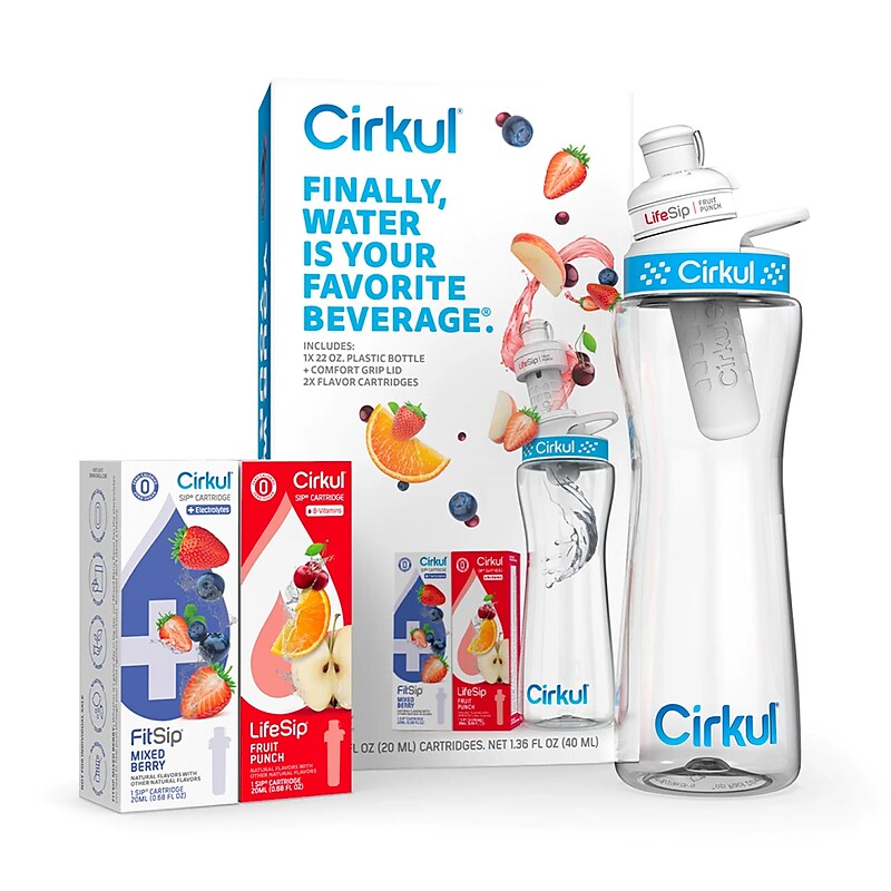 Cirkul Plastic Flavor Water Bottle Kit, 22 oz. (850021373375) image 1