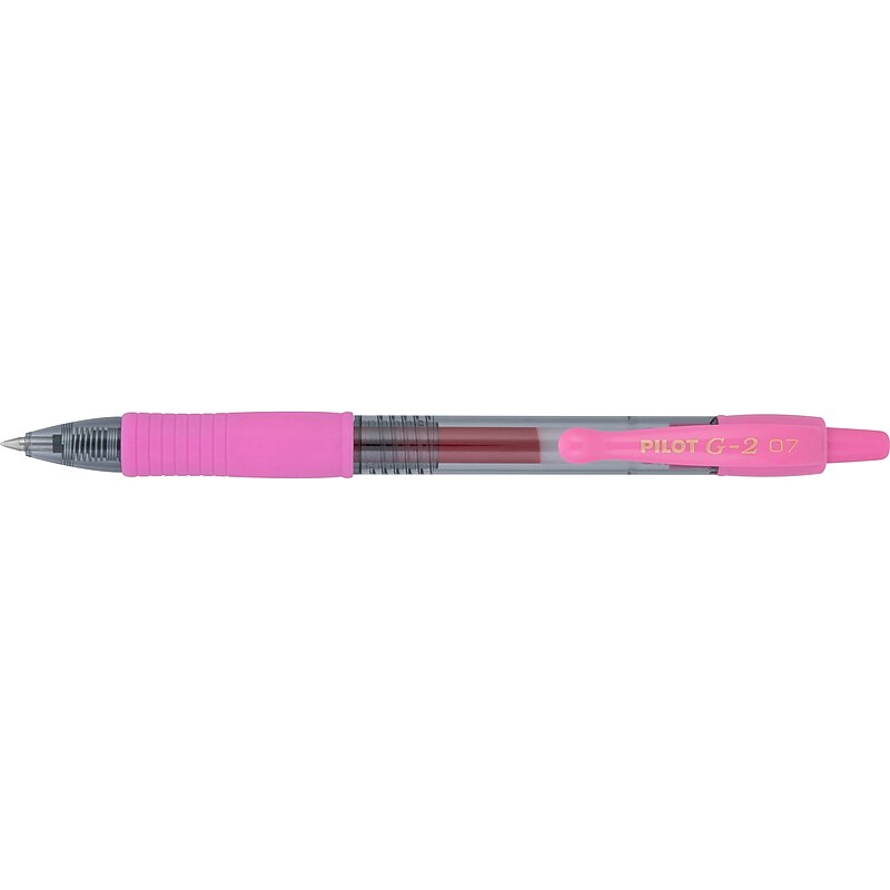 Pilot G2 Premium Retractable Gel Pen, Fine Point, 0.7mm, Pink Ink (G27-ROP-BC) image 1