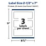 Avery Laser/Inkjet Rectangle Multipurpose Labels, 2-1/2" x 7", Clear, 75/Pack (94247)~#|#~F0873859-AAFA-4775-880BF31EB903E5C4_sc7