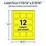 Avery Rectangle Laser/Inkjet Multipurpose Labels, 1-13/16" x 2-3/16", Neon Yellow (480/Box)~#|#~F08A7143-3297-4EDD-BF7BD5936E3DB2B1_sc7