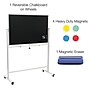 Excello Global Products Double Sided Magnetic Mobile Chalkboard, White Frame, 48" x 32" (EGP-HD-0548)~#|#~F08C7AC2-1A0A-4FA0-B8DEEE53F05745F8_sc7