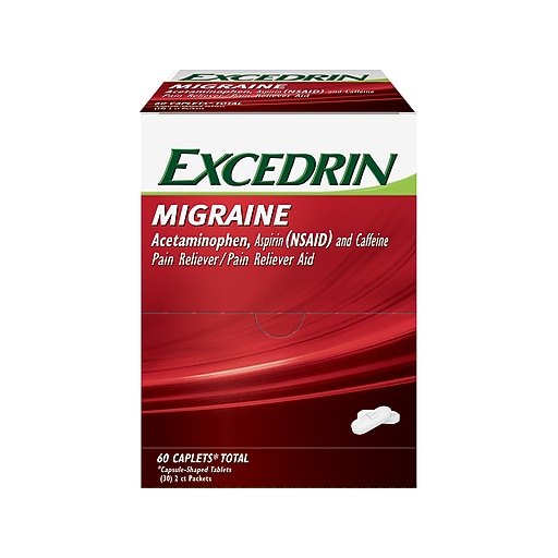Excedrin Migraine 250mg Acetaminophen Caplet, 2/Packet, 30 Packets/Box