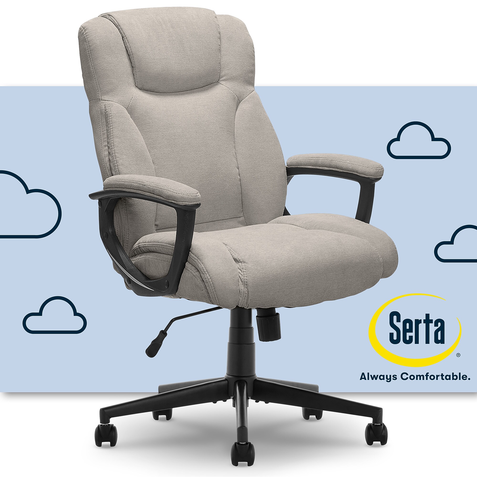 Serta Hannah II Fabric Executive Chair, Gray (43672D) Sansujyuku sansujyuku.com