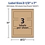 Avery Laser/Inkjet Rectangle Multipurpose Labels, 2.5" x 7", Kraft Brown, 300 Labels/Box ( 94247)~#|#~F0A976D6-A368-4376-87A85229D4825915_sc7
