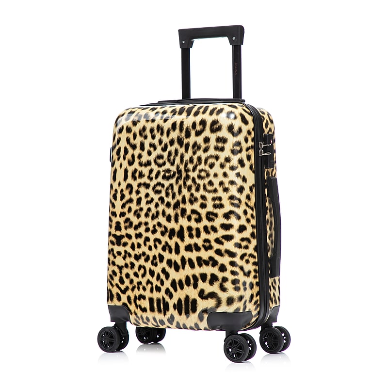 InUSA Prints 20" Hardside Suitcase, 4-Wheeled Spinner, TSA Checkpoint Friendly, Cheetah Animal Print (IUAPC00S-CHE) image 1