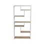 Household Essentials Jamestown 65" 6-Shelf Bookcase, Coastal Oak/White Laminate/Steel (8220-1)~#|#~F0B02776-917B-45F0-B63C4D74866BF578_sc7
