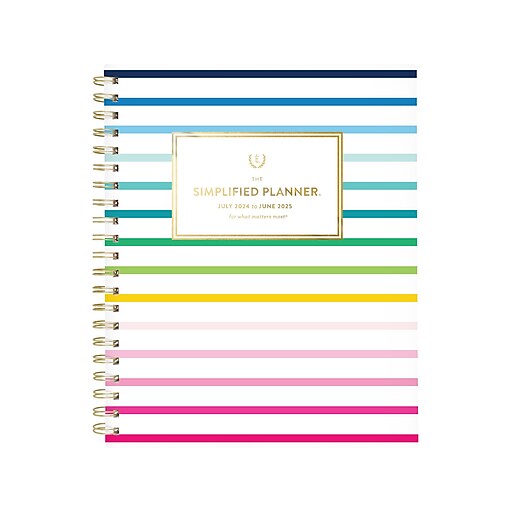 20242025 ATAGLANCE Simplified by Emily Ley Happy Stripe 8.5" x 11