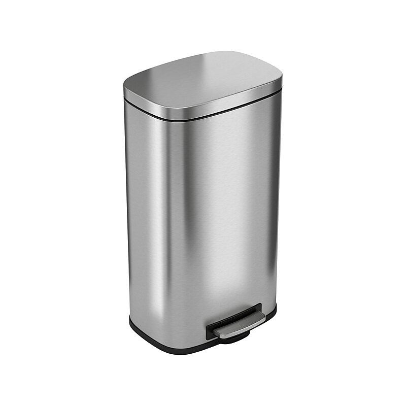 HLS Commercial Stainless Steel Step Trash Can with Hinged Lid, 8-Gallon, Silver (HLSS08R) image 1