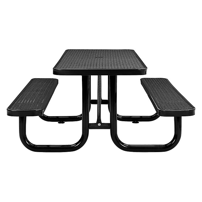 Global Industrial 6' Rectangular Outdoor Steel Picnic Table