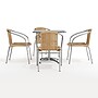 Flash Furniture Lila Indoor-Outdoor Table Set with 4 Chairs, 27.5" x 27.5", Aluminum/Beige (TLH28SQ020BGCH4)~#|#~F0C40B60-022F-4E4E-9DA05F25DC76F686_sc7
