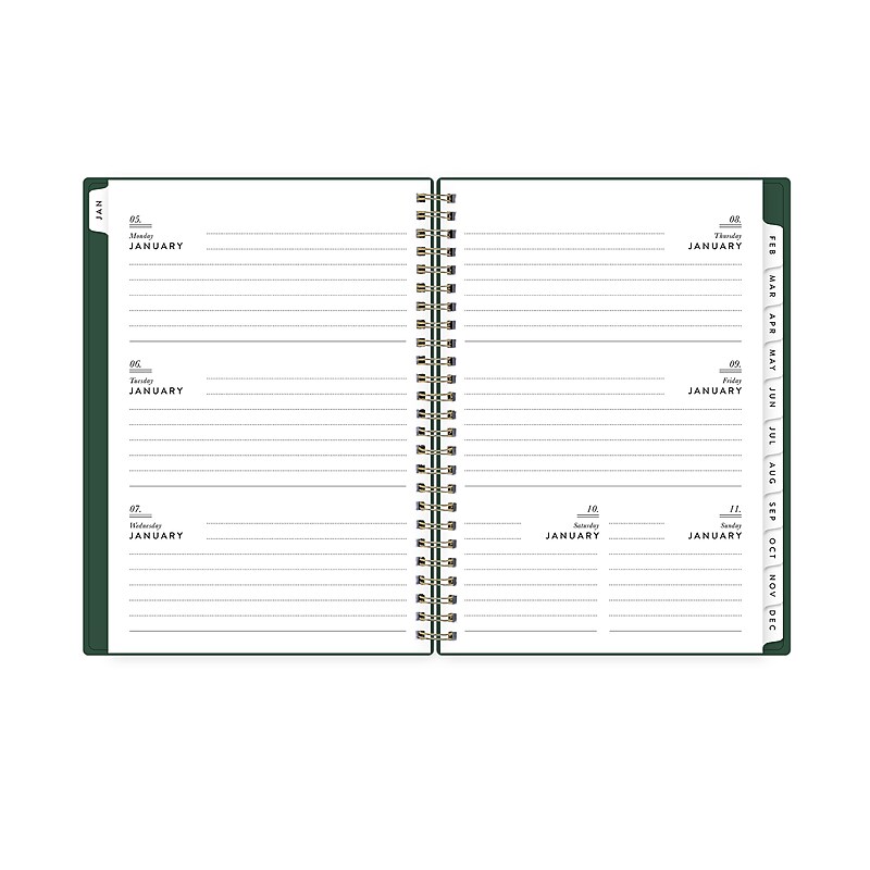 2026 Blue Sky 5.875" x 8.625"  Weekly & Monthly Planner, Plastic Cover, Deep Forest Green (155587) image 1