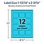 Avery Rectangle Multipurpose Labels, 1-13/16" x 2-3/16", Bright Blue, 480/Pack (94233)~#|#~F0C895FF-4B5D-4F61-BAF96B5834A8AD08_sc7