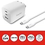 Staples TECH GaN USB-A/USB-C Wall Charger with Cable, 65W, White (ST62326)~#|#~F0CBD9BB-FA5C-41B1-9BA2975B7FB9EA5B_sc7