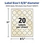 Avery Pearlized Ivory Circle Multipurpose Labels, 1-5/8" Dia., Ivory, 2000/Box (94507)~#|#~F0DB597E-07BA-437D-81077CB362F628DE_sc7