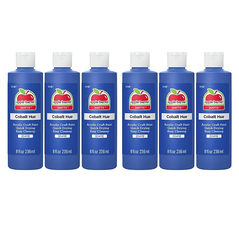 Apple Barrel Acrylic Paint Matte, 8oz., Cobalt Hue, 6/Pack (APP20411E-6) image 1
