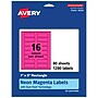 Avery Laser/Inkjet Rectangle Multipurpose Labels, 1" x 3", Neon Magenta, 1280/Box (94224)~#|#~F0E099C4-6FB6-48C3-B968C30E6A19447F_sc7