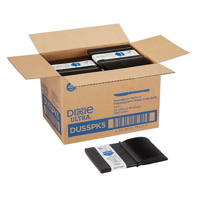 Dixie Ultra SmartStock Series-T Polypropylene Knife Set, Black, 960/Carton (DUSSPK5) image 1