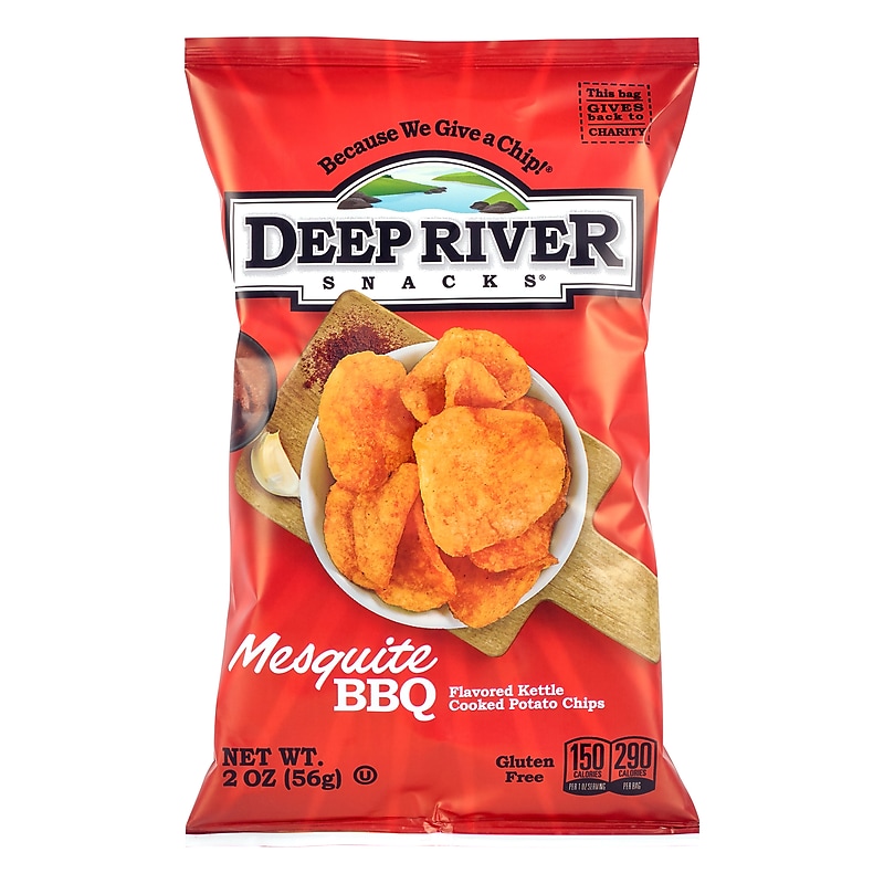 Deep River Snacks Gluten Free Mesquite BBQ Kettle Cooked Potato Chips, 2 oz., 24/Box (220-02562) image 1