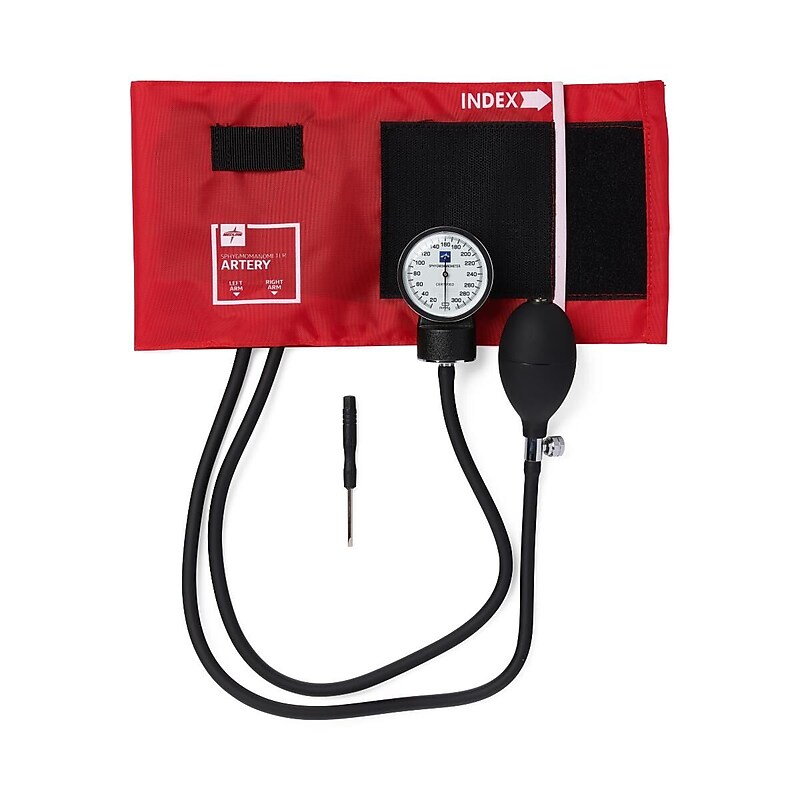 Medline Compli-Mates Handheld Aneroid Sphygmomanometers, Red (MDS9104) image 1