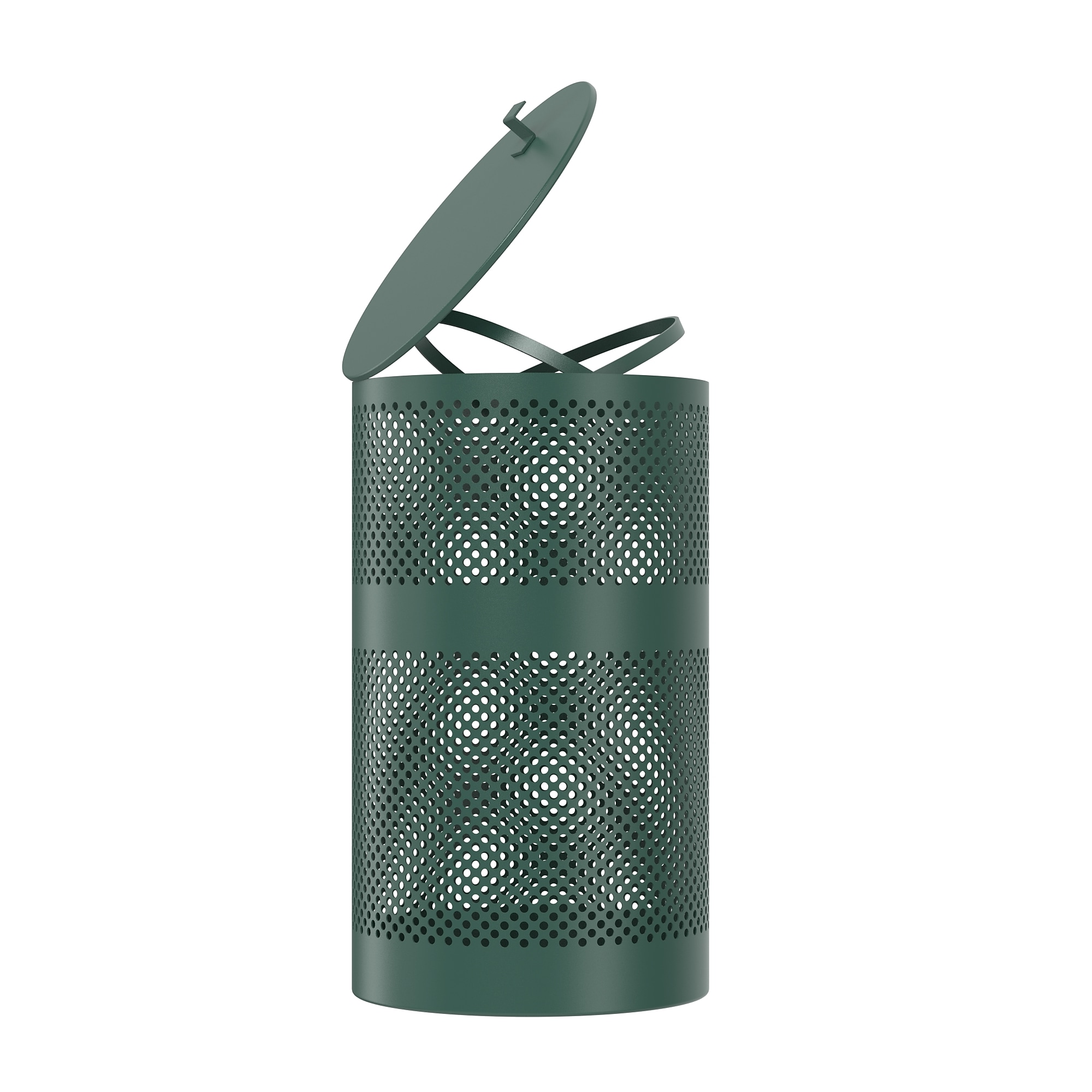 Furloo Steel Outdoor Trash Can with Lid, 13 Gallon, Green (FLO1-T-G) Sansujyuku sansujyuku.com