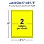 Avery Rectangle Laser/Inkjet Multipurpose Labels, 5" x 8-1/8", Neon Yellow (20/Pack)~#|#~F1086C30-0CA6-4C88-85BE801F51DCDF48_sc7