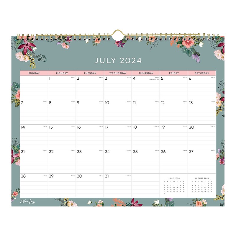 2024-2025 Blue Sky Greta 15" x 12" Academic Monthly Wall Calendar (146993-A25) image 1
