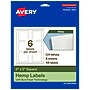 Avery Hemp Square Laser/Inkjet Multipurpose Labels, 3" x 3", Off-White (48/Pack)~#|#~F10B97DE-8000-4663-831F5698F73D1D31_sc7