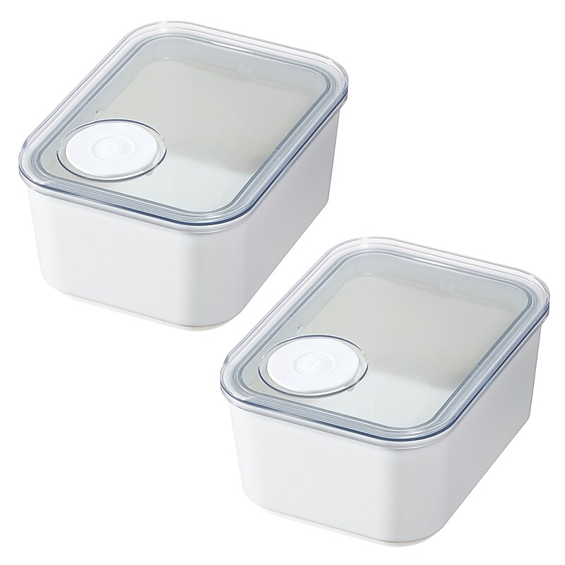 iDESIGN Polypropylene Containers, White/Clear, 2/Pack (28208M2) image 1