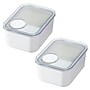 iDESIGN Polypropylene Containers, White/Clear, 2/Pack (28208M2) ~#|#~F10FF91A-A8DC-4A05-ADDE39E51353B6B7_sc7
