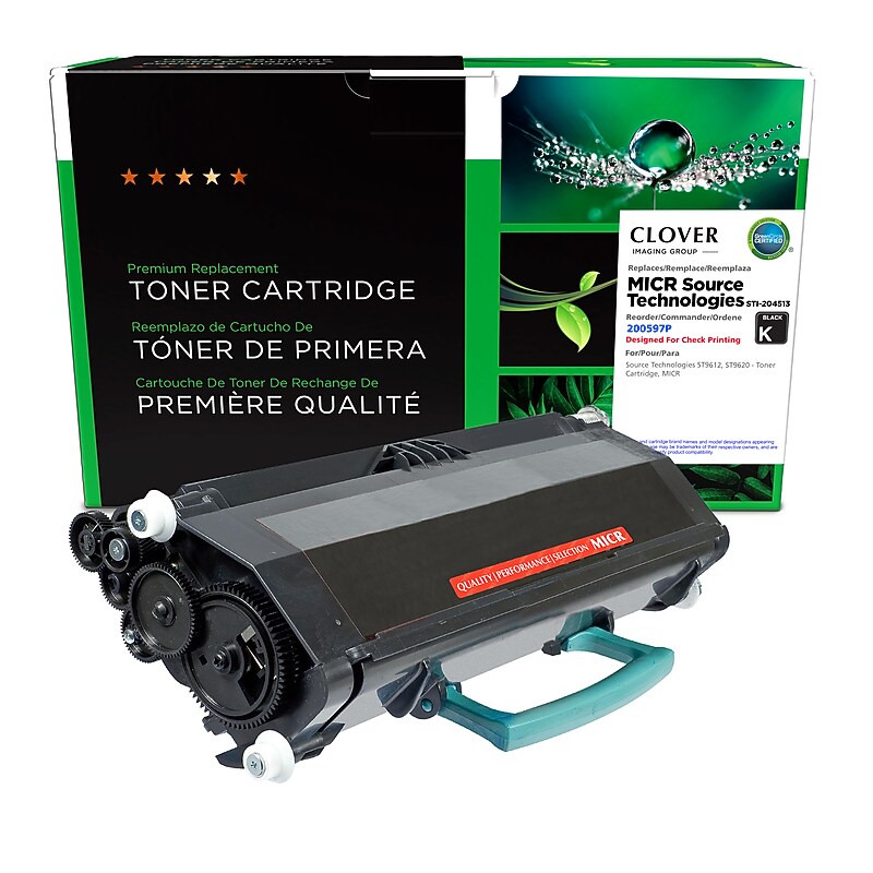 Clover Imaging Group Remanufactured Black Standard Yield MICR Toner Cartridge Replacement for Source Technologies STI-204513 image 1