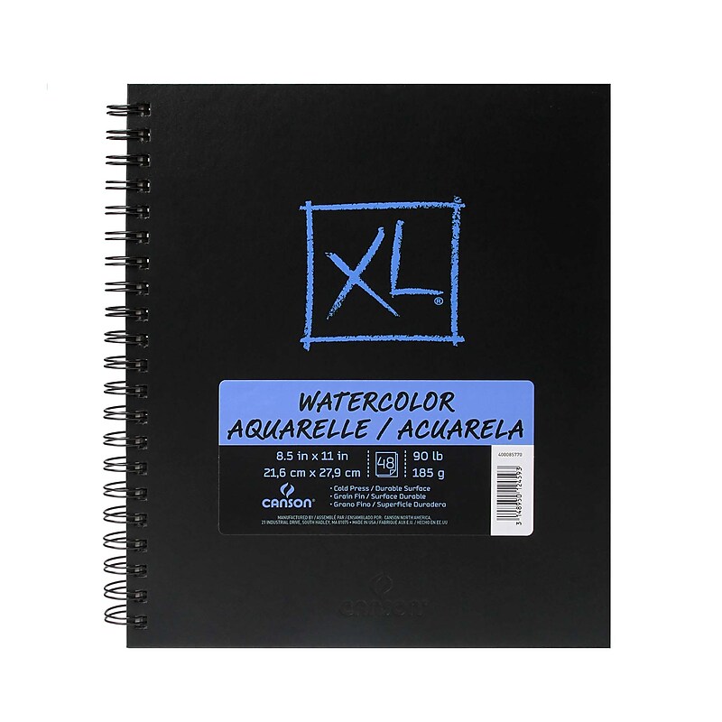 Canson XL Series 8.5" x 11" Wire Bound Watercolor Sketch Book, 48 Sheets/Book (MCXC400085770) image 1