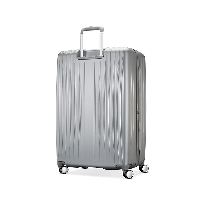 Samsonite Opto 3 29.02 Hardside Suitcase 4 Wheeled Spinner TSA Checkpoint Friendly Silver 147076 7722 Staples