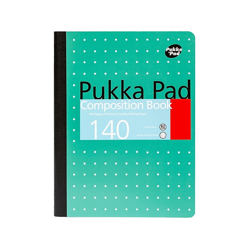 Pukka Pad Metallic Composition Notebook, 7.5" x 9.75", College-Ruled, 70 Sheets, Green, 4/Pack (8796-MET) image 1