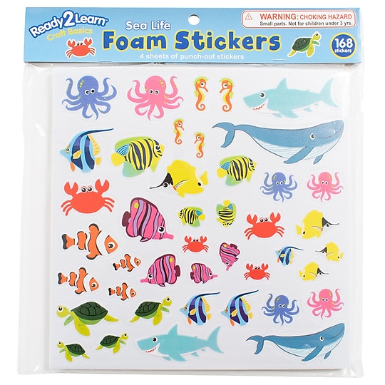 Ready2Learn Sea Life Foam Stickers, Multicolored, 168/Pack (CTUCE10065)~#|#~F11FE1A9-EA98-4D0C-8740328402247225_sc7