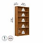 Bush Furniture Universal 72"H 5-Shelf Bookcase with Adjustable Shelves, Natural Cherry Laminated Wood (WL12467)~#|#~F123AA3F-0A38-4E9F-999E21DADFD41805_sc7