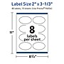 Avery TrueBlock Laser/Inkjet Oval Multipurpose Labels, 2" x 3-1/3", White, 80/Pack (94056)~#|#~F12617E5-797A-4570-9C6266CA22143AE9_sc7