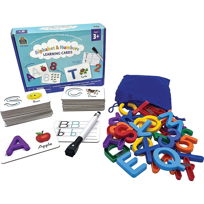 Teacher Created Resources Alphabet & Numbers Learning Cards, 75/Set (TCR21034) image 1