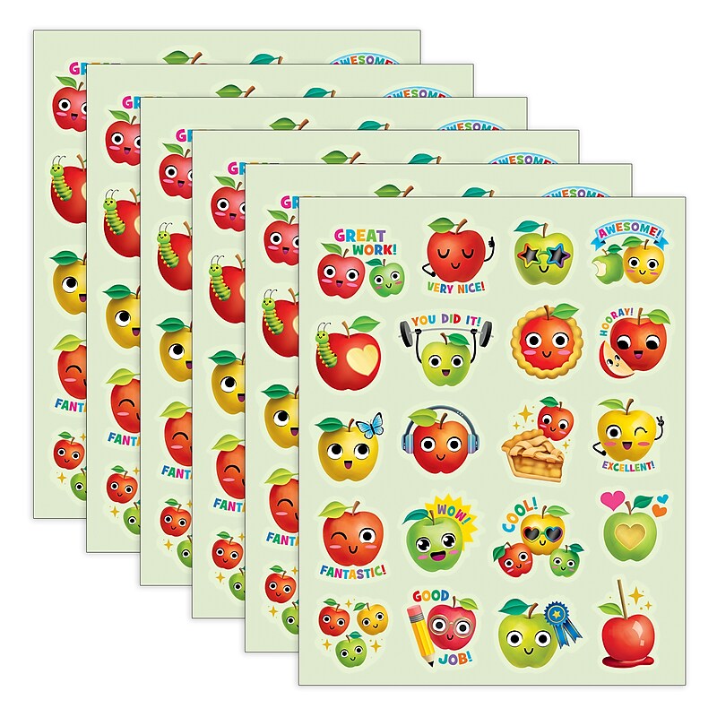 Teacher Created Resources Apple Smelly Stickers, Multicolored, 120/Pack, 6/Packs/Bundle (TCR9449-6) image 1