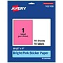 Avery Laser/Inkjet Rectangle Multipurpose Labels, 8.5" x 11", Bright Pink, 10/Pack (94269)~#|#~F13D2E8E-587B-4A58-8443922BB1FAD03B_sc7