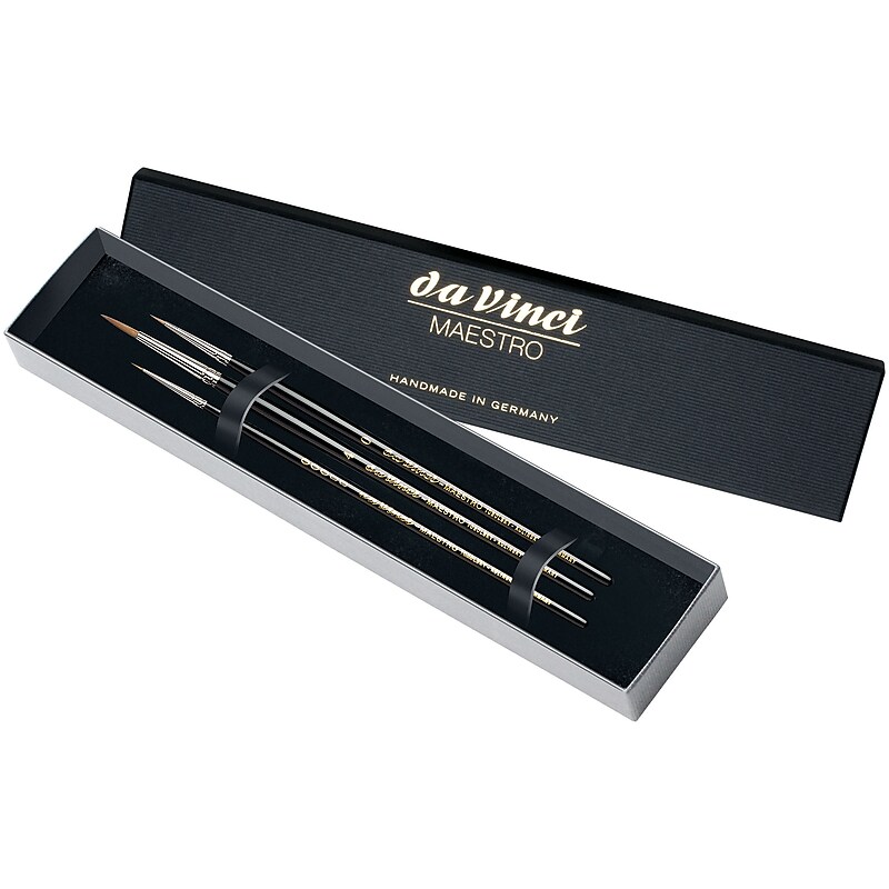 da Vinci MAESTRO Watercolor Kolinsky Red Sable Bristle Round, Miniature Painting Brushes, 3/Pack (DVXVA55000) image 1