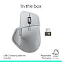 Logitech MX Master 4 for Mac Wireless Curved Optical Bluetooth/USB Mouse, White Silver (910-007574)~#|#~F14C6CB6-87EB-47C5-8B74BA305B23D77D_sc7