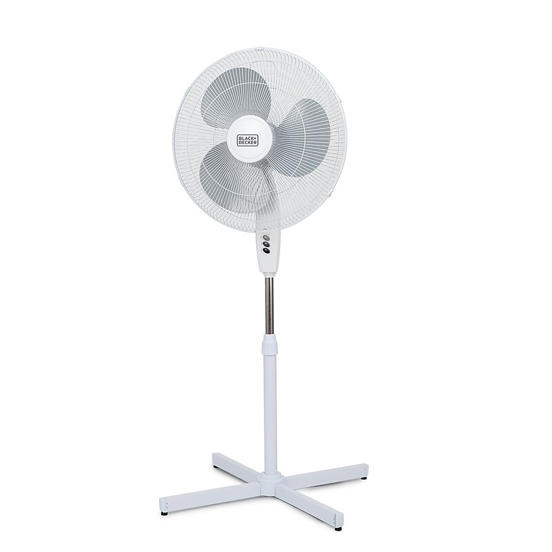 Black & Decker 18” Oscillating Pedestal Fan, 3-Speed, White (BFP18SXW) image 1