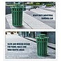 Alpine Industries Metal Outdoor Trash Can with Rain Bonnet Lid and Liner, 38 Gallon, Black/Green (479-38-1-GRN)~#|#~F150557C-0C17-4681-967C51228C28195A_sc7