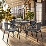 Flash Furniture Lila 28'' Round Table with 4 Rattan Stack Chairs, Gray (TLH087RD037GY4)~#|#~F154FA6C-77BD-4F50-BDC826E0CED51FF6_sc7