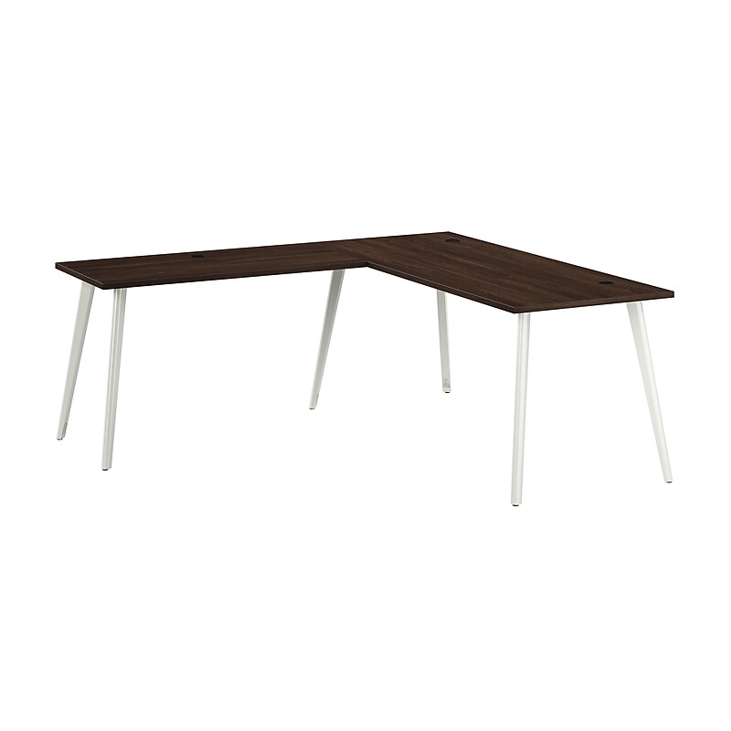 Bush Business Furniture Vista 72"W L Shaped Desk, Black Walnut (VST003BW) image 1