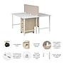 Bush Business Furniture Hustle 30"H x 60"W 2 Person Back to Back Cubicle Workstation, White/Natural Elm (HUS014WHNESU)~#|#~F15CC909-8E3F-4230-A322883CCBB926C8_sc7